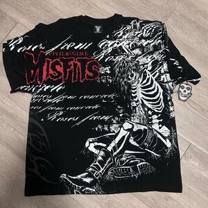 Misfits collab Skeleton Skull Black Men's T-Shirt